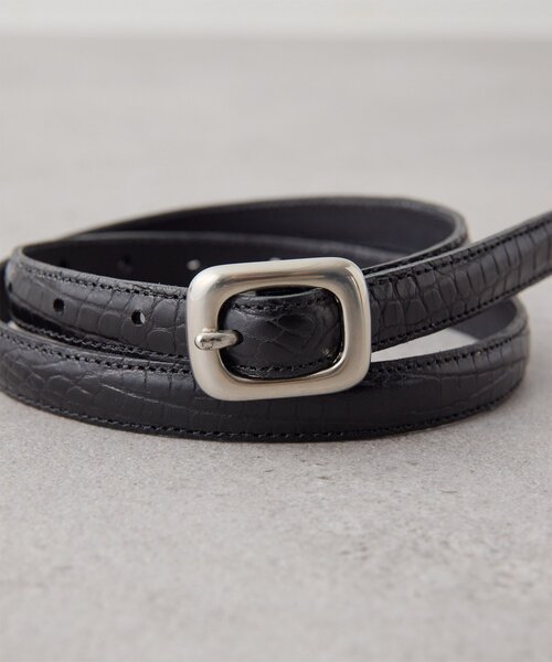 Whim Gazette（ウィムガゼット）の「【Hoaw.】型押しナローベルト（ベルト・レディース・ダークブラウン/ブラック・FREE）」の13枚目の写真