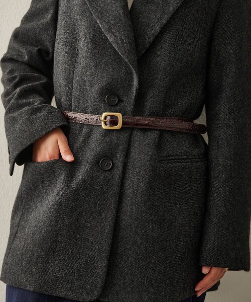 Whim Gazette（ウィムガゼット）の「【Hoaw.】型押しナローベルト（ベルト・レディース・ダークブラウン/ブラック・FREE）」の14枚目の写真