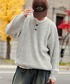 Bleme（ブレム）の「ウール混 ラグラン ヘンリーネックニット（ニット/セーター・XL）」