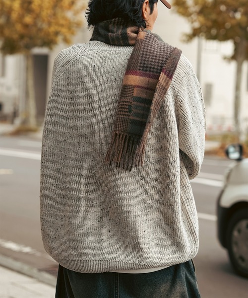 Bleme（ブレム）の「ウール混 ラグラン ヘンリーネックニット（ニット/セーター・メンズ・グレー/ブラウン/ベージュ・S/M/L/XL）」の16枚目の写真