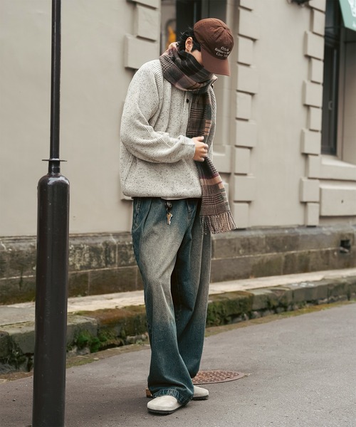 Bleme（ブレム）の「ウール混 ラグラン ヘンリーネックニット（ニット/セーター・メンズ・グレー/ブラウン/ベージュ・S/M/L/XL）」の18枚目の写真