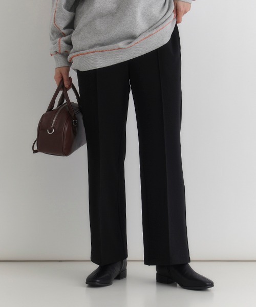 Right-on(ライトオン)の「【親子でお揃い】【HONEYSUCKLE ROSE】裏起毛ジョーゼットフレアパンツ (スタイルアップ / 楽ちんデザイン )(その他パンツ・レディース・ブルー/ブラウン/ブラック・S/M/L)」の1枚目の写真