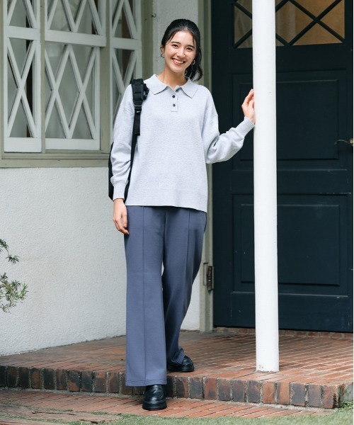 Right-on(ライトオン)の「【親子でお揃い】【HONEYSUCKLE ROSE】裏起毛ジョーゼットフレアパンツ (スタイルアップ / 楽ちんデザイン )(その他パンツ・レディース・ブルー/ブラウン/ブラック・S/M/L)」の19枚目の写真