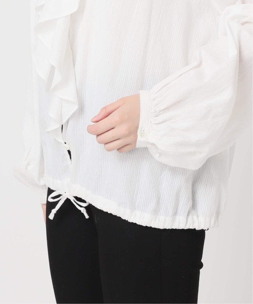 JOURNAL STANDARD（ジャーナルスタンダード）の「《WEB限定追加3》ボイルストライプフリルブラウス（シャツ/ブラウス・レディース・ブラック・FREE）」の13枚目の写真