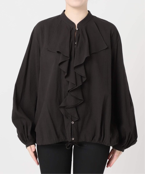 JOURNAL STANDARD（ジャーナルスタンダード）の「《WEB限定追加3》ボイルストライプフリルブラウス（シャツ/ブラウス・レディース・ブラック・FREE）」の15枚目の写真