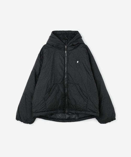 GYMPHLEX（ジムフレックス）の「Gymphlex | ナイロン フードダウンジャケット MEN（ダウンジャケット/コート・メンズ・ブラック/チャコール・M/L）」の2枚目の写真