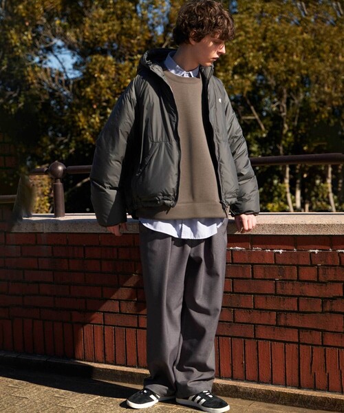 GYMPHLEX（ジムフレックス）の「Gymphlex | ナイロン フードダウンジャケット MEN（ダウンジャケット/コート・メンズ・ブラック/チャコール・M/L）」の7枚目の写真