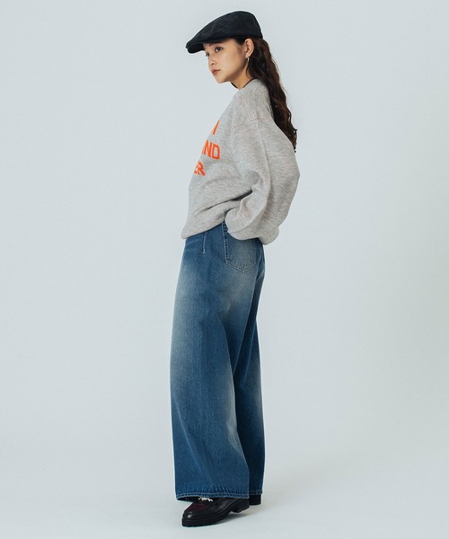 ROSE BUD（ローズバッド）の「JACQUARD LOGO KNIT（ニット/セーター・レディース・ライトグレー/レッド/ベージュ/ネイビー・ONE SIZE）」の15枚目の写真