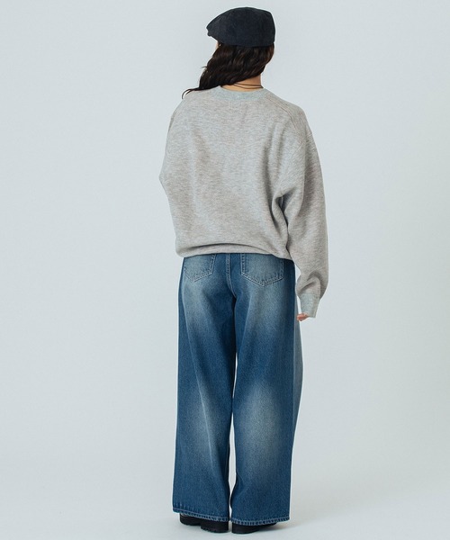 ROSE BUD（ローズバッド）の「JACQUARD LOGO KNIT（ニット/セーター・レディース・ライトグレー/レッド/ベージュ/ネイビー・ONE SIZE）」の17枚目の写真