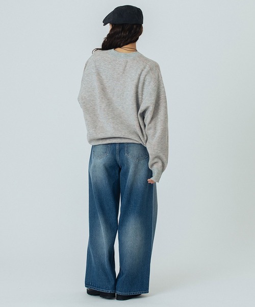 ROSE BUD（ローズバッド）の「JACQUARD LOGO KNIT（ニット/セーター・レディース・ライトグレー/レッド/ベージュ/ネイビー・ONE SIZE）」の18枚目の写真