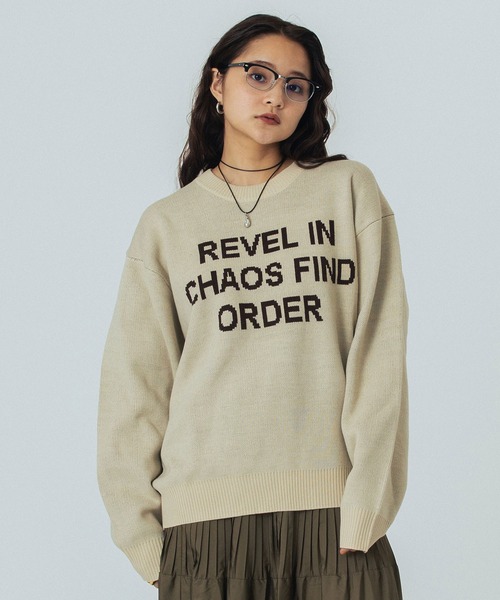 ROSE BUD（ローズバッド）の「JACQUARD LOGO KNIT（ニット/セーター・レディース・ライトグレー/レッド/ベージュ/ネイビー・ONE SIZE）」の19枚目の写真