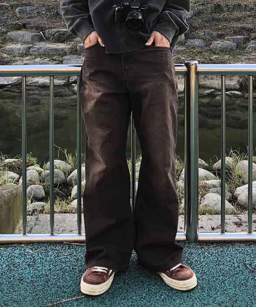 JUAN HOMME(ジュアンオム)の「リファインドワイドデニムパンツ(リブドブラウン)(デニムパンツ・メンズ・その他・SMALL/MEDIUM/LARGE)」の1枚目の写真
