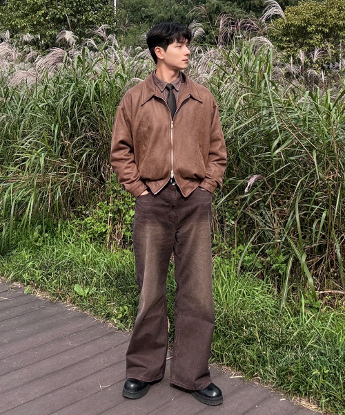 JUAN HOMME(ジュアンオム)の「リファインドワイドデニムパンツ(リブドブラウン)(デニムパンツ・メンズ・その他・SMALL/MEDIUM/LARGE)」の2枚目の写真