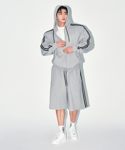 BORN TO WIN（ボーントゥウィン）の「CHROME B TRACK LINE BERMUDA PANTS [MELANGE GREY]（その他パンツ・メンズ・その他・1/2）」の6枚目の写真