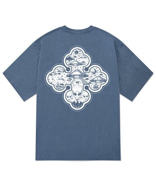 KAN6312(カン6312)の「KTPN0130 UFO ピグメント半袖Tシャツ - ブルー(Tシャツ/カットソー・メンズ・その他・MEDIUM/LARGE/X-LARGE)」の1枚目の写真