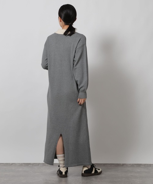 LAKOLE（ラコレ）の「ポロニット長袖ワンピース / 622321（ワンピース・レディース・ブラック/モカ/グレー・FREE）」の12枚目の写真