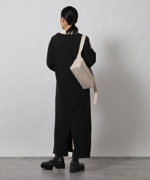 LAKOLE（ラコレ）の「ポロニット長袖ワンピース / 622321（ワンピース・レディース・ブラック/モカ/グレー・FREE）」の6枚目の写真