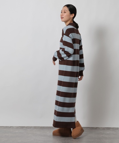 LAKOLE（ラコレ）の「ポロニット長袖ワンピース / 622321（ワンピース・レディース・ブラック/モカ/グレー・FREE）」の14枚目の写真