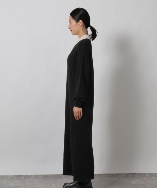 LAKOLE（ラコレ）の「ポロニット長袖ワンピース / 622321（ワンピース・レディース・ブラック/モカ/グレー・FREE）」の18枚目の写真