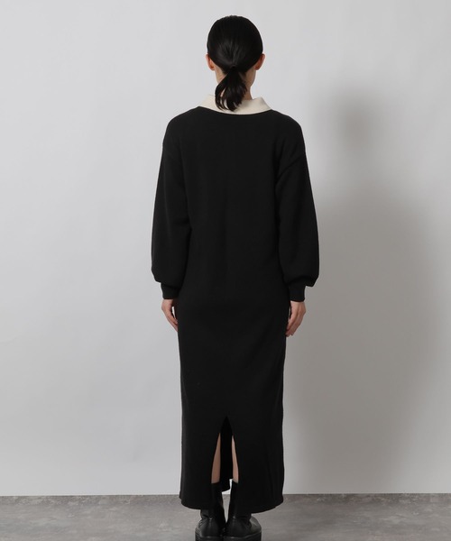 LAKOLE（ラコレ）の「ポロニット長袖ワンピース / 622321（ワンピース・レディース・ブラック/モカ/グレー・FREE）」の19枚目の写真