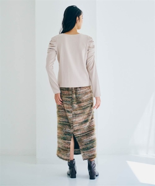 nissen(ニッセン)の「ショルダーギャザートップス(Tシャツ/カットソー・レディース・ブラック×ホワイト/ブラック/グレイッシュベージュ/オフホワイト・M/LL/S/L)」の17枚目の写真