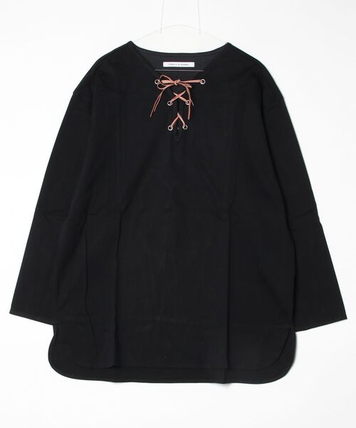ONE DAY KMC （ワンデイケーエムシー）の「Children of the discordance / LACE UP PO / COTDPO-006（スウェット・メンズ・ホワイト/ブラウン/ブラック・3/2）」の2枚目の写真