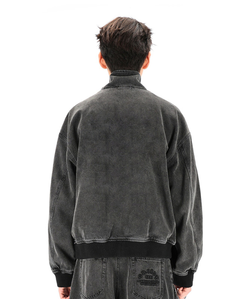OURPOCKETS（アワーポケッツ）の「[NONE GRAPHIC]グリッドタイガービッグポケットデニムブルゾンジャケット（グレー）（デニムジャケット・レディース・ブルー系その他・MEDIUM/X-LARGE）」の4枚目の写真