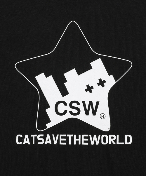 CATSAVETHEWORLD(キャットセーブザワールド)の「モエキャットインスタマンツーマン(スウェット・レディース・ブラック・FREE)」の2枚目の写真