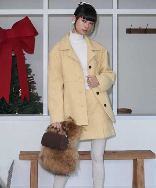 OPENING SUNSHINE(オープニングサンシャイン)の「ブークルウールポケットミニスカート_バター(スカート・レディース・ライトイエロー・SMALL/MEDIUM)」の5枚目の写真