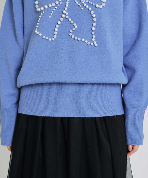 PICCIN PERLA(ピッチンペルラ)の「リボンパールタートルネックセーター(ニット/セーター・レディース・オフホワイト/ブラック/サックスブルー・M)」の14枚目の写真