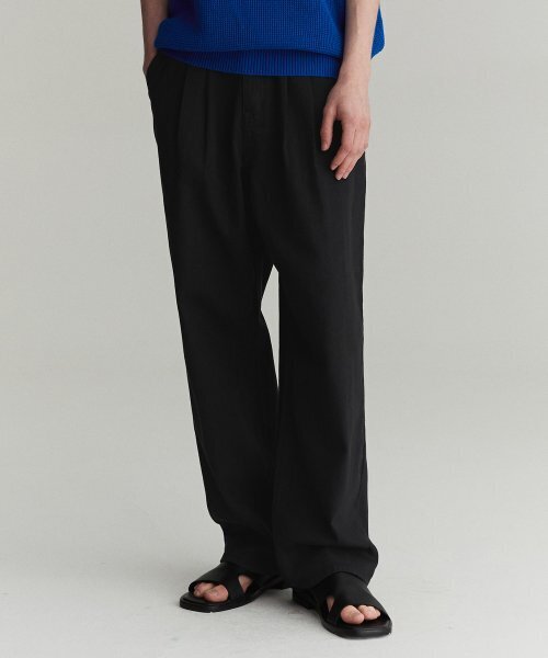 DECET(デケト)の「Dawn 2Pleats Wide Pants DCPT007Black(デニムパンツ・レディース・その他・34/32/30/26/28)」の1枚目の写真