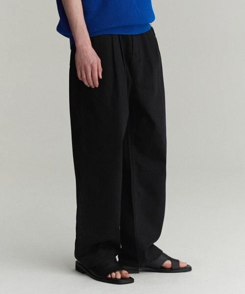 DECET(デケト)の「Dawn 2Pleats Wide Pants DCPT007Black(デニムパンツ・レディース・その他・34/32/30/26/28)」の2枚目の写真