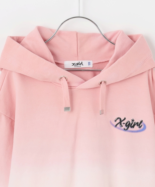 X-girl Stages（エックスガールステージス）の「グラデーション染めパーカー（パーカー・キッズ・ピンク/ラベンダー・130cm/120cm/140cm）」の4枚目の写真