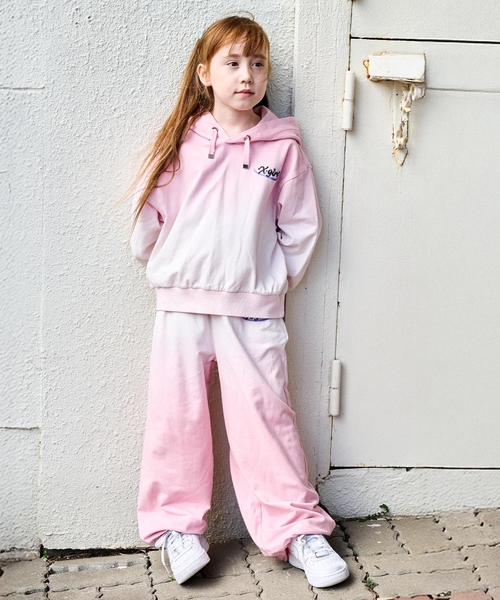 X-girl Stages（エックスガールステージス）の「グラデーション染めパーカー（パーカー・キッズ・ピンク/ラベンダー・130cm/120cm/140cm）」の13枚目の写真