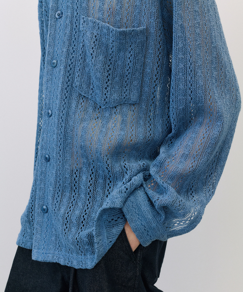 ENDOOR（エンドア）の「Crochet shirts (blue)（シャツ/ブラウス・メンズ・その他・1）」の3枚目の写真