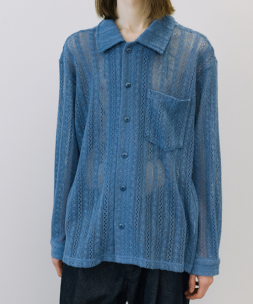 ENDOOR（エンドア）の「Crochet shirts (blue)（シャツ/ブラウス・メンズ・その他・1）」の4枚目の写真