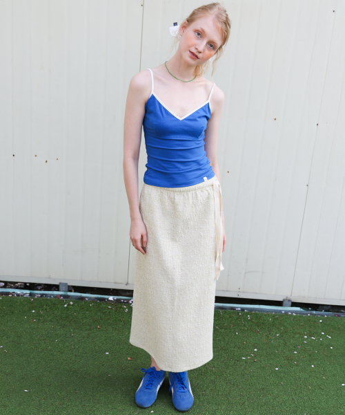 POEV(ポエブ)の「Melange Knit Long Skirt - Sage Green(スカート・レディース・その他・FREE)」の1枚目の写真