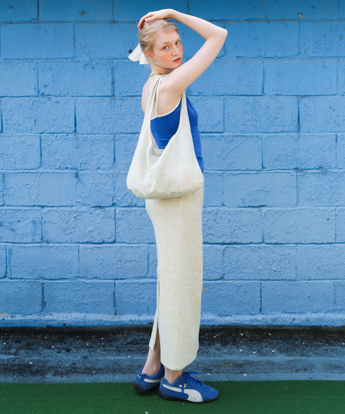 POEV(ポエブ)の「Melange Knit Long Skirt - Sage Green(スカート・レディース・その他・FREE)」の2枚目の写真