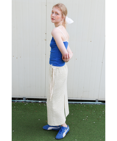 POEV(ポエブ)の「Melange Knit Long Skirt - Sage Green(スカート・レディース・その他・FREE)」の7枚目の写真