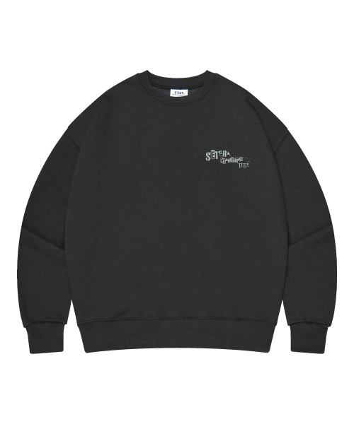 S'EST(エスイーエスティー)の「TEAR スウェットシャツ - チャコール(スウェット・レディース・チャコール・SMALL/MEDIUM/LARGE/X-LARGE)」の1枚目の写真