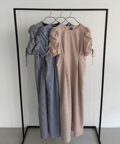 callautia(カラウティア)の「パフスリーブリボンワンピース(ワンピース・レディース・ネイビー/ベージュ/ブラック・SMALL/MEDIUM/LARGE)」の18枚目の写真