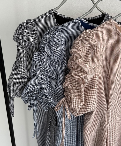 callautia(カラウティア)の「パフスリーブリボンワンピース(ワンピース・レディース・ネイビー/ベージュ/ブラック・SMALL/MEDIUM/LARGE)」の19枚目の写真