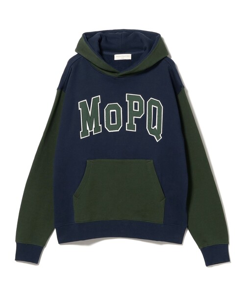 PEACE & QUIET(ピースアンドクワイエット)の「Museum of Peace & Quiet / UNIVERSITY PANEL HOODIE(スウェット・メンズ・ネイビー・M/L/XL)」の1枚目の写真
