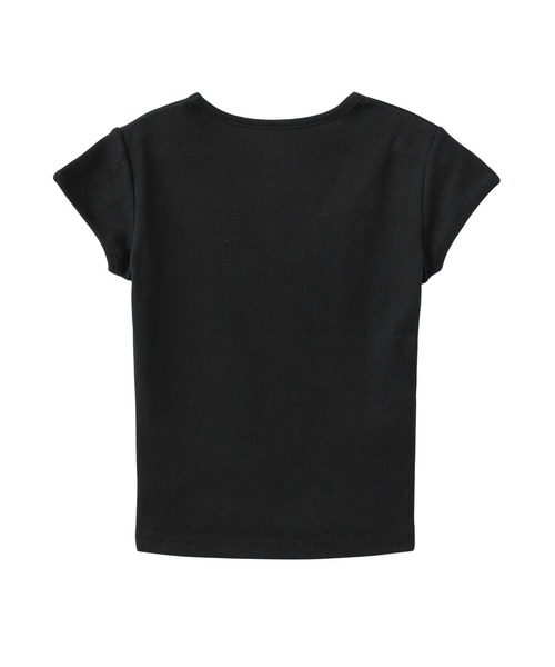 X-girl(エックスガール)の「RHINESTONE OVAL CURSIVE LOGO S/S BABY TEE(Tシャツ/カットソー・レディース・ホワイト/ブラック/オリーブ・S/M)」の17枚目の写真