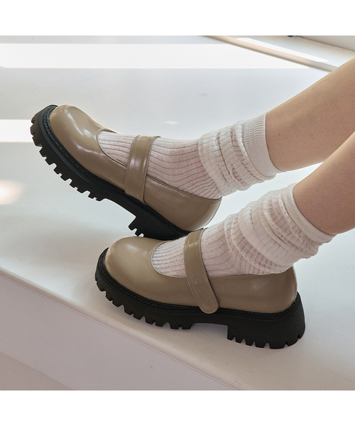 SHOEHI（シューハイ）の「バディベルクロメリージェインローファー_L2314(6Colors)（バレエシューズ・レディース・ブラック/ダークブラウン/アイボリー/ライトブラウン/ライトカーキ/Brick・23cm/23.5cm/24cm/24.5cm/25cm/22.5cm）」の5枚目の写真