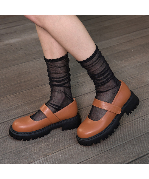 SHOEHI（シューハイ）の「バディベルクロメリージェインローファー_L2314(6Colors)（バレエシューズ・レディース・ブラック/ダークブラウン/アイボリー/ライトブラウン/ライトカーキ/Brick・23cm/23.5cm/24cm/24.5cm/25cm/22.5cm）」の6枚目の写真