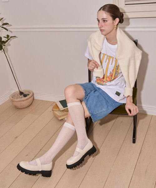 SHOEHI（シューハイ）の「バディベルクロメリージェインローファー_L2314(6Colors)（バレエシューズ・レディース・ブラック/ダークブラウン/アイボリー/ライトブラウン/ライトカーキ/Brick・23cm/23.5cm/24cm/24.5cm/25cm/22.5cm）」の9枚目の写真