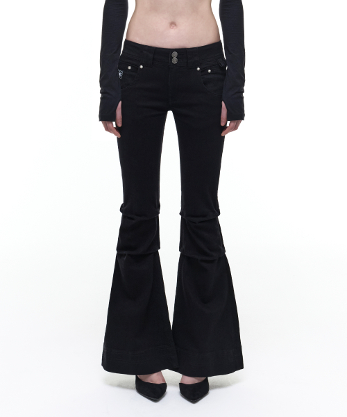 Op. 09 STUNNER FLARE DENIM PANTS BLACK