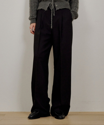 Modern One-Tuck Wide Slacks Black
