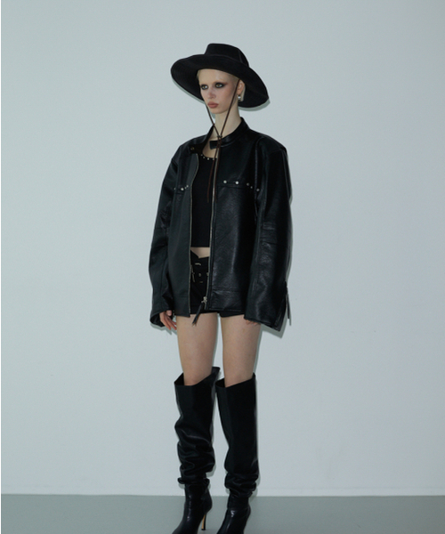 VOONT(ブント)の「Washing Leather Jacket (BLACK)(ライダースジャケット・レディース・ブラック・FREE)」の3枚目の写真